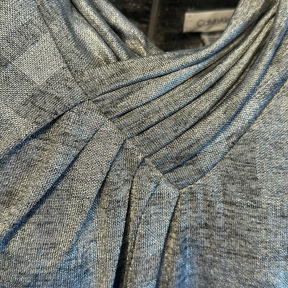 Calvin Klein 3/4” sleeve silver top size Medium - Picture 3 of 4